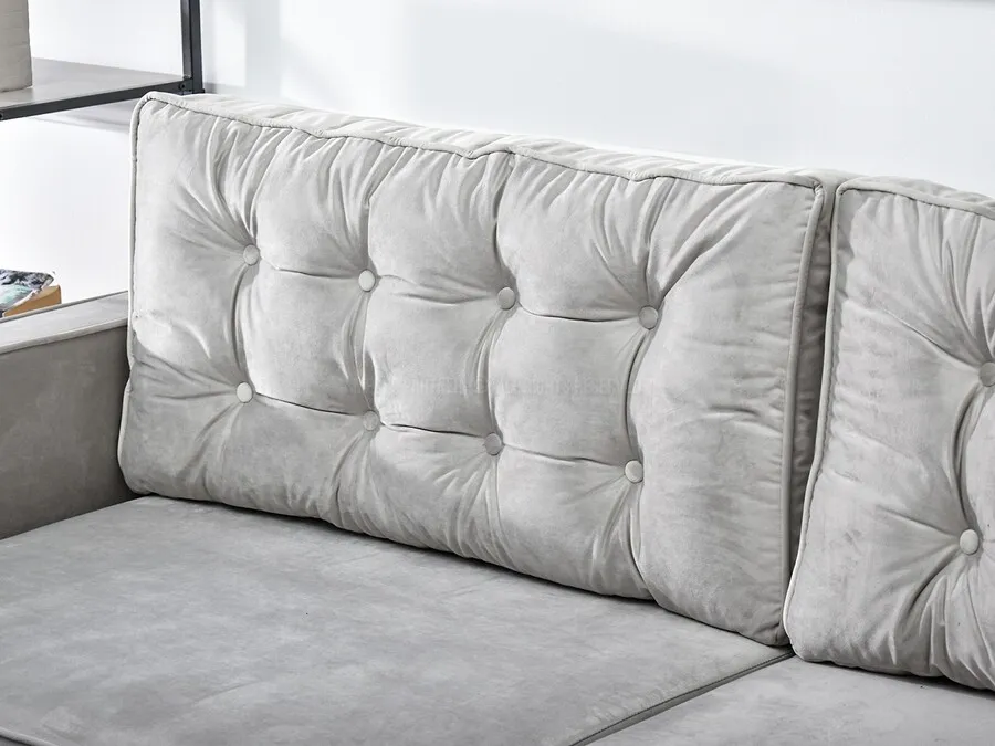 Sofa rozkładana z pikowaniem LAVIA - popielaty