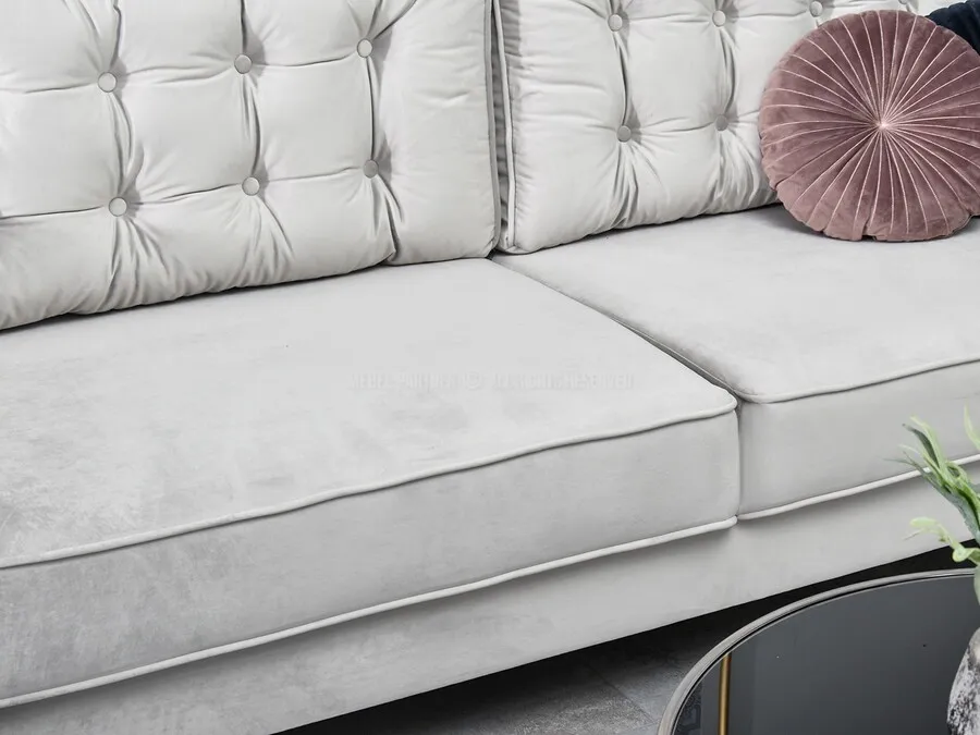 Sofa rozkładana z pikowaniem LAVIA - popielaty
