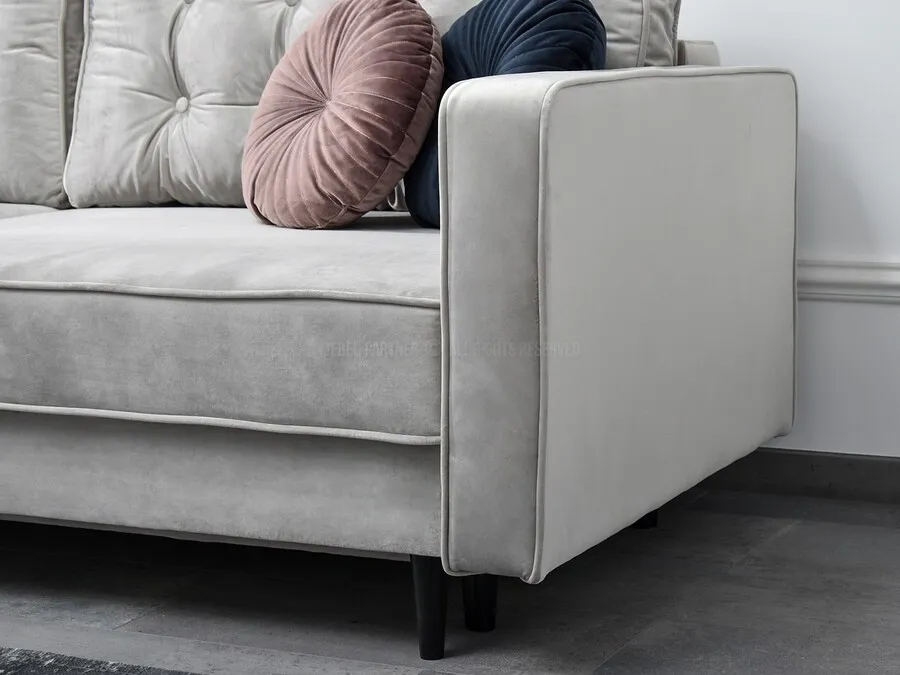 Sofa rozkładana z pikowaniem LAVIA - popielaty