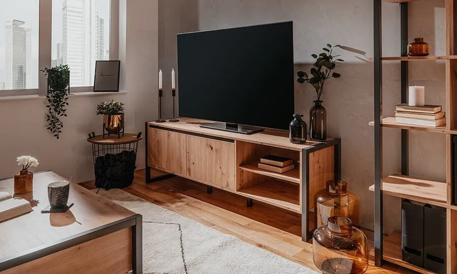 Szafka RTV 2-drzwiowa DENVER - dąb artisan/antracyt