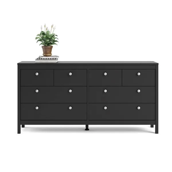 Komoda MADRID 4+4 8 szuflad - czarny mat