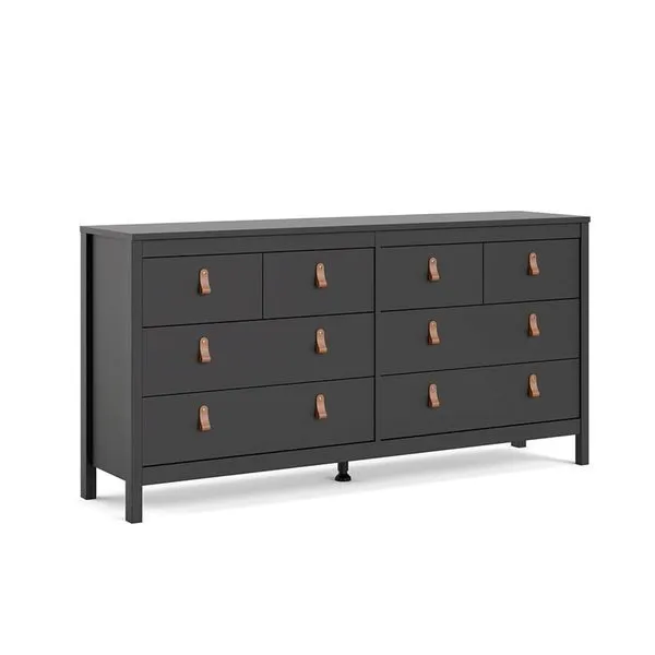 Komoda MADRID 4+4 8 szuflad - czarny mat