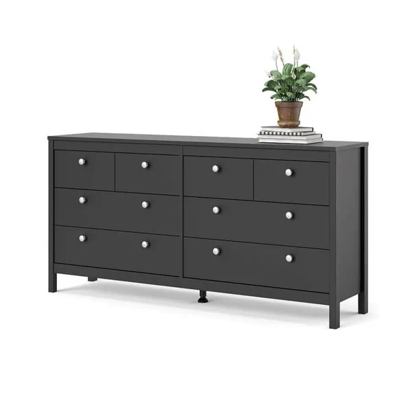 Komoda MADRID 4+4 8 szuflad - czarny mat