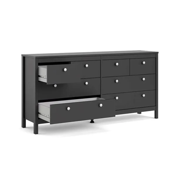 Komoda MADRID 4+4 8 szuflad - czarny mat