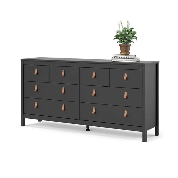 Komoda MADRID 4+4 8 szuflad - czarny mat