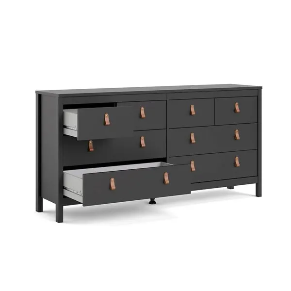 Komoda MADRID 4+4 8 szuflad - czarny mat