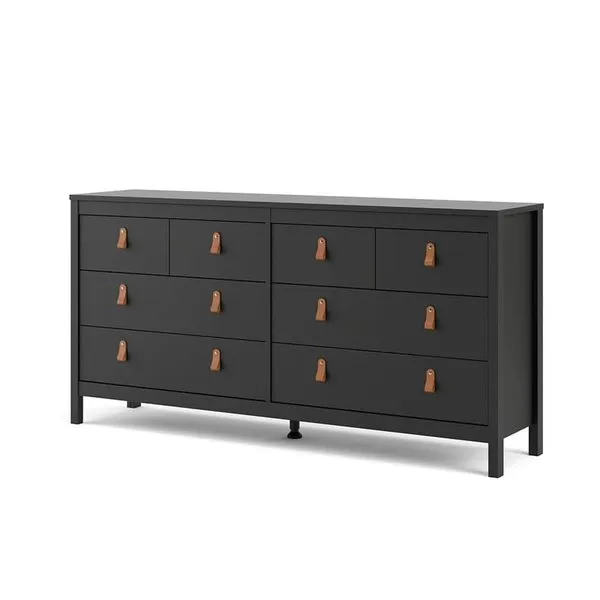 Komoda MADRID 4+4 8 szuflad - czarny mat