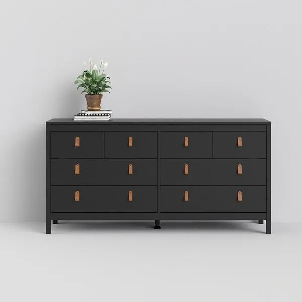 Komoda MADRID 4+4 8 szuflad - czarny mat