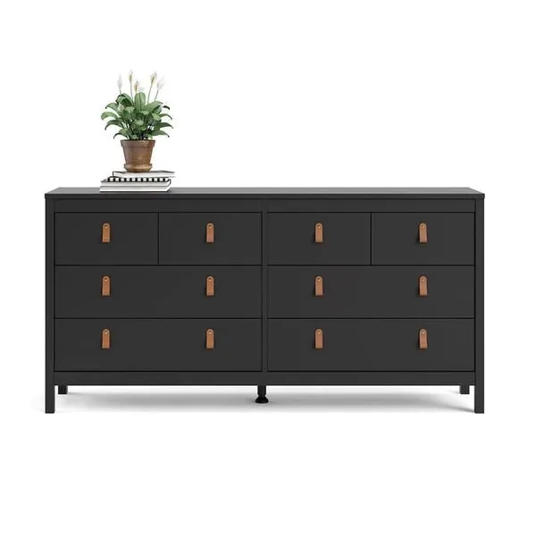 Komoda MADRID 4+4 8 szuflad - czarny mat