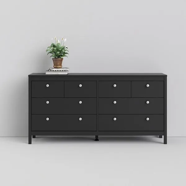 Komoda MADRID 4+4 8 szuflad - czarny mat