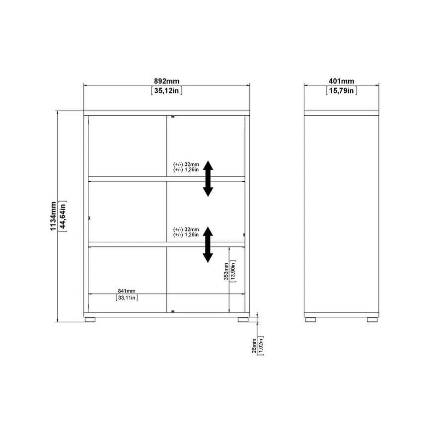 Szafka biurowa z szufladami dąb sonoma mat 89 cm Prima