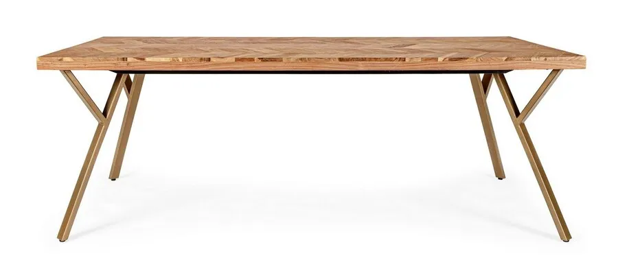 Stół z drewnianym blatem RAIDA 220x100