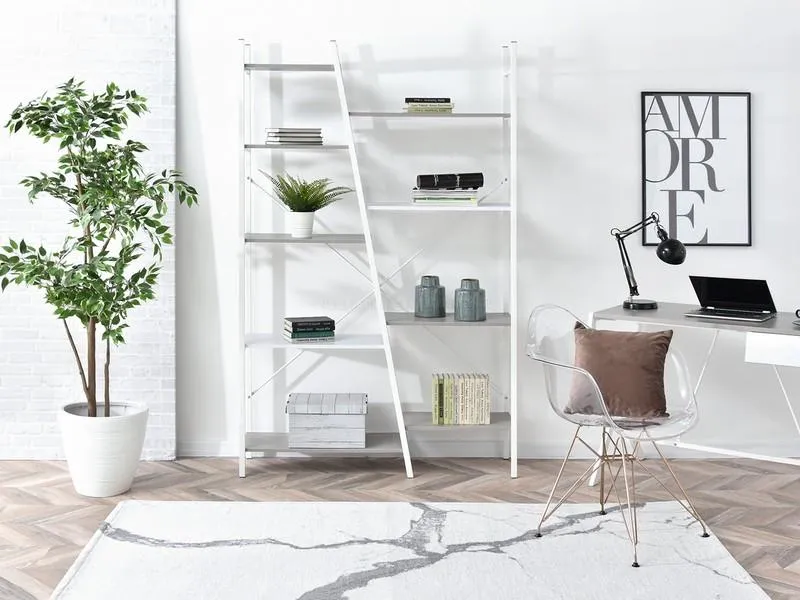 DUŻY DESIGNERSKI REGAŁ DO PRACOWNI GEFION BIAŁY+BETON