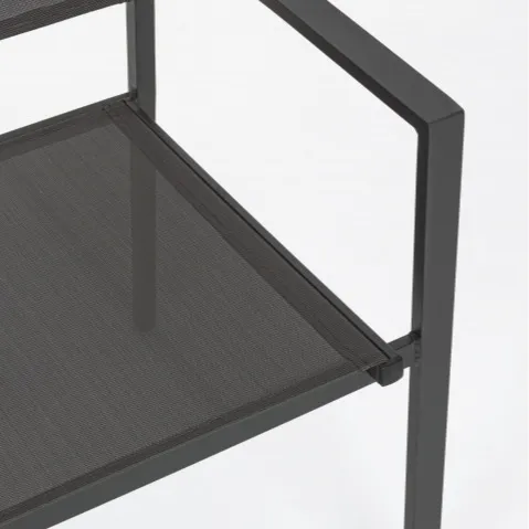 Krzesło ogrodowe HILDE CHARCOAL z podłokietnikami