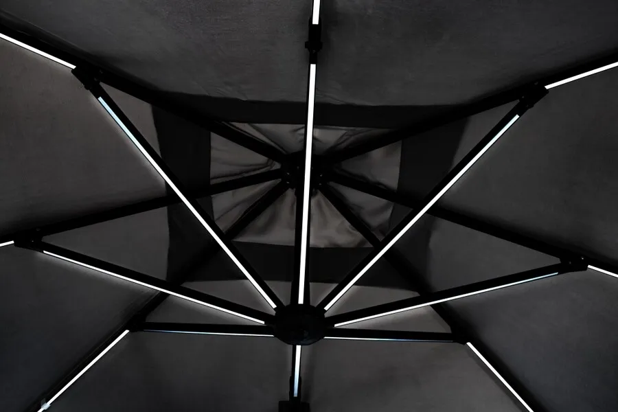 Parasol do ogrodu INES CHARC LED 3x3