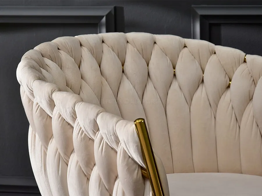 Krzesło welurowe glamour ROSA - beżowy Magic Velvet 2250/złoty