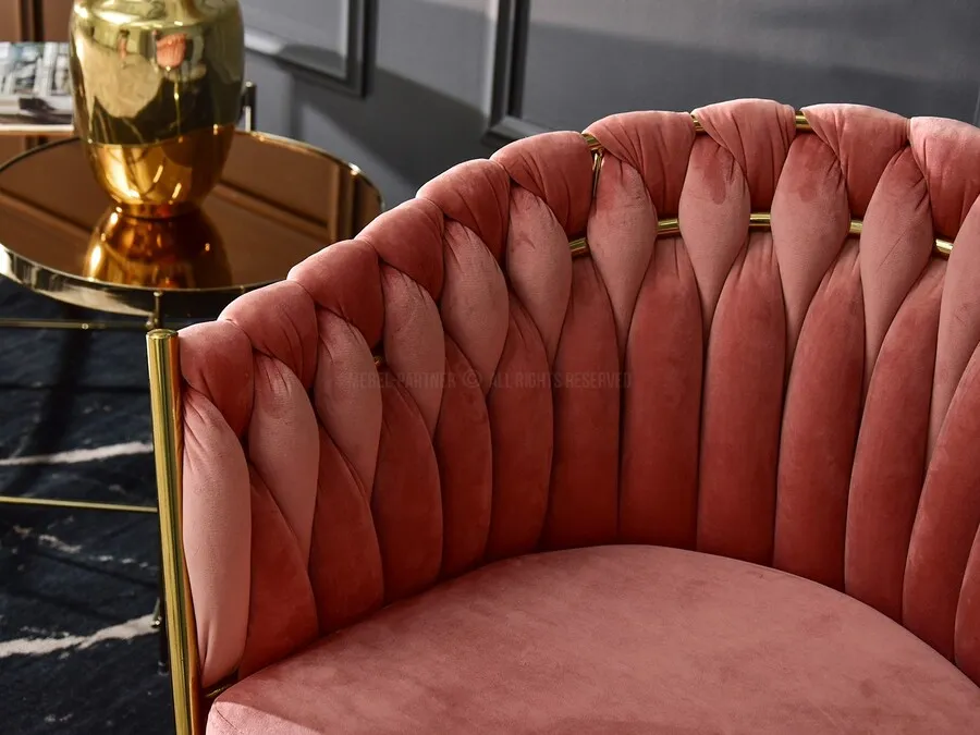 Krzesło welurowe glamour ROSA - różowy Magic Velvet 2257/złoty