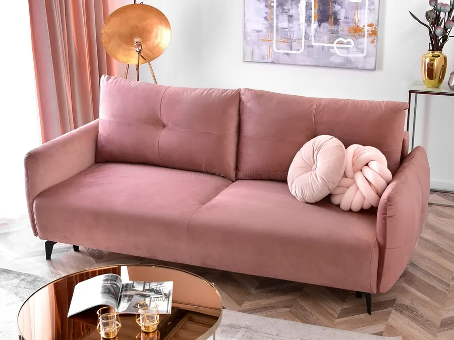Sofa rozkładana LULU - różowy