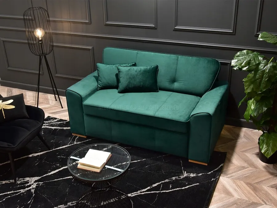 Sofa 2-osobowa rozkładana LINO - szmaragdowy