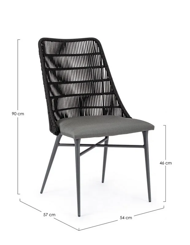Krzesło ogrodowe TABLITA CHARCOAL - czarny/szary