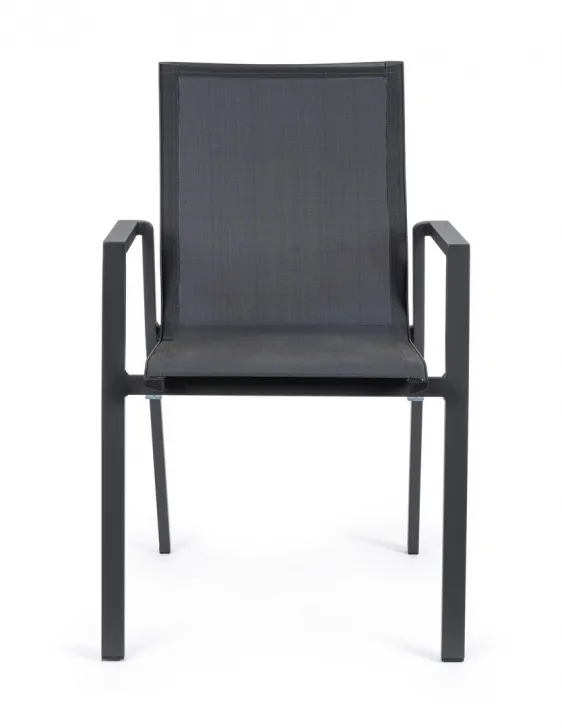 Krzesło ogrodowe z podłokietnikami KRION CHARCOAL - antracyt
