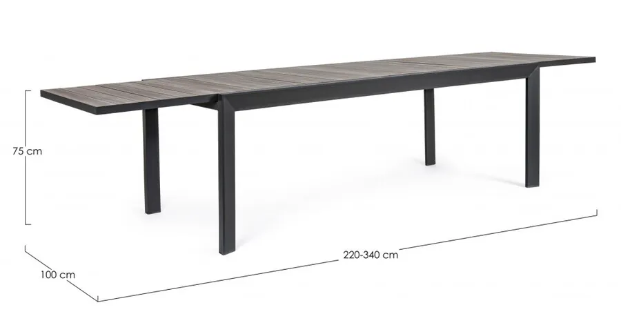 Stół ogrodowy rozkładany BELMAR 220/340x75 - szary