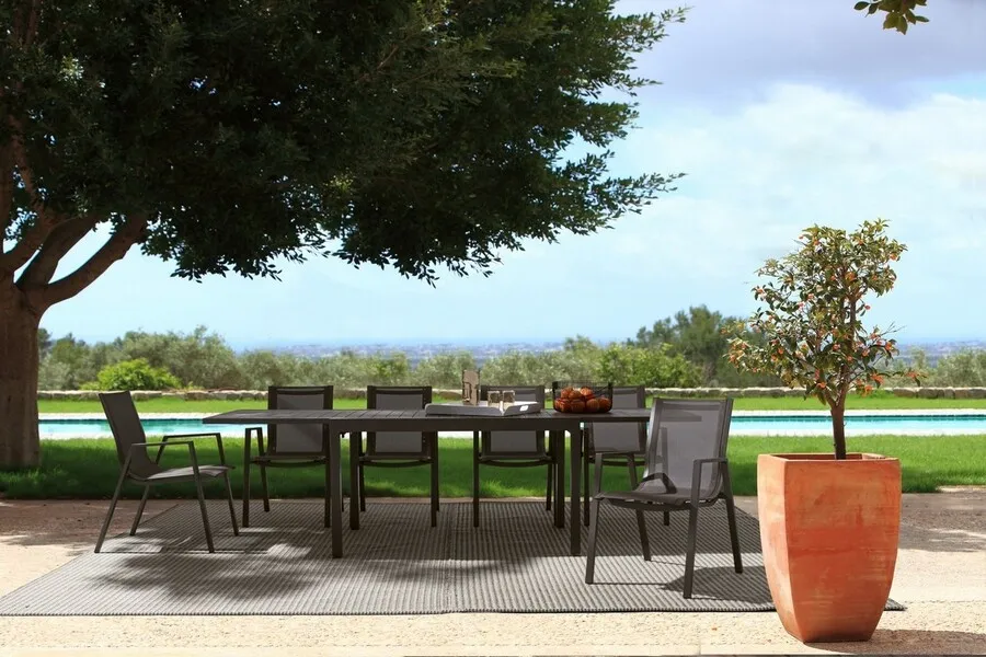 Stół ogrodowy rozkładany PELAGIUS COFFEE 135/270x90 - brązowy
