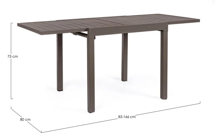 Stół ogrodowy rozkładany PELAGIUS COFFEE 83/166x80 - brązowy