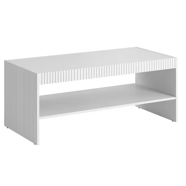 Stolik kawowy z półką MALIA 120 cm - biały mat