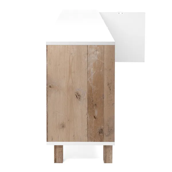 Komoda 3-drzwiowa MENORCA 200 cm - biały/dąb