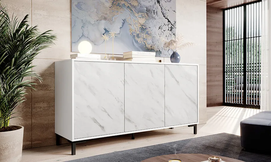 Komoda 3-drzwiowa LATINA 150 cm - biały mat
