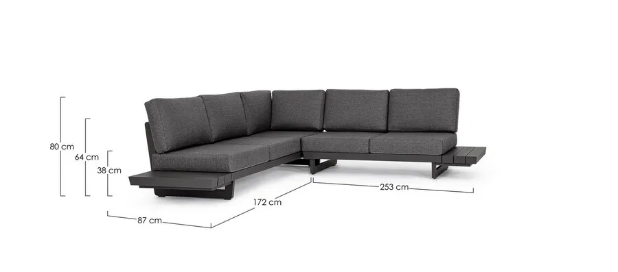 Sofa ogrodowa INFINITY - grafitowy