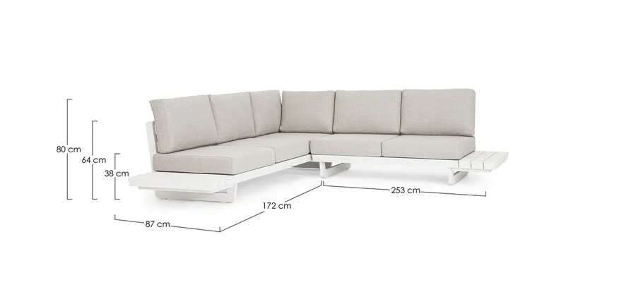 Sofa ogrodowa INFINITY - kremowy/biały