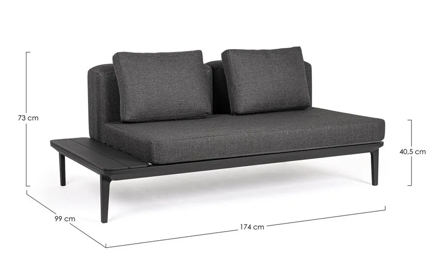 Sofa ogrodowa MATRIX - grafitowy