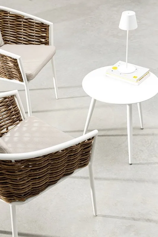 Krzesło ogrodowe MARIBELA WHITE - biały/naturalny