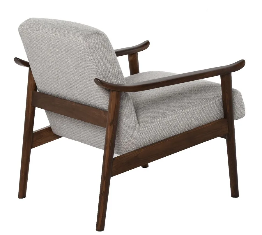 Fotel z podłokietnikami MID-CENTURY - szary/brązowy