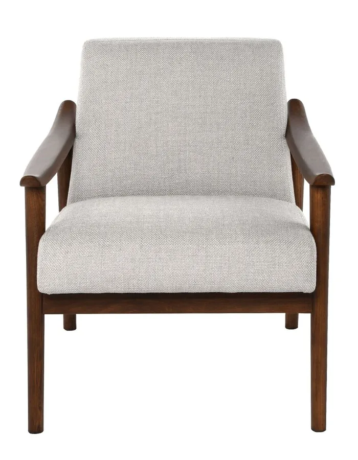 Fotel z podłokietnikami MID-CENTURY - szary/brązowy