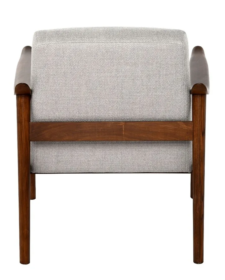 Fotel z podłokietnikami MID-CENTURY - szary/brązowy
