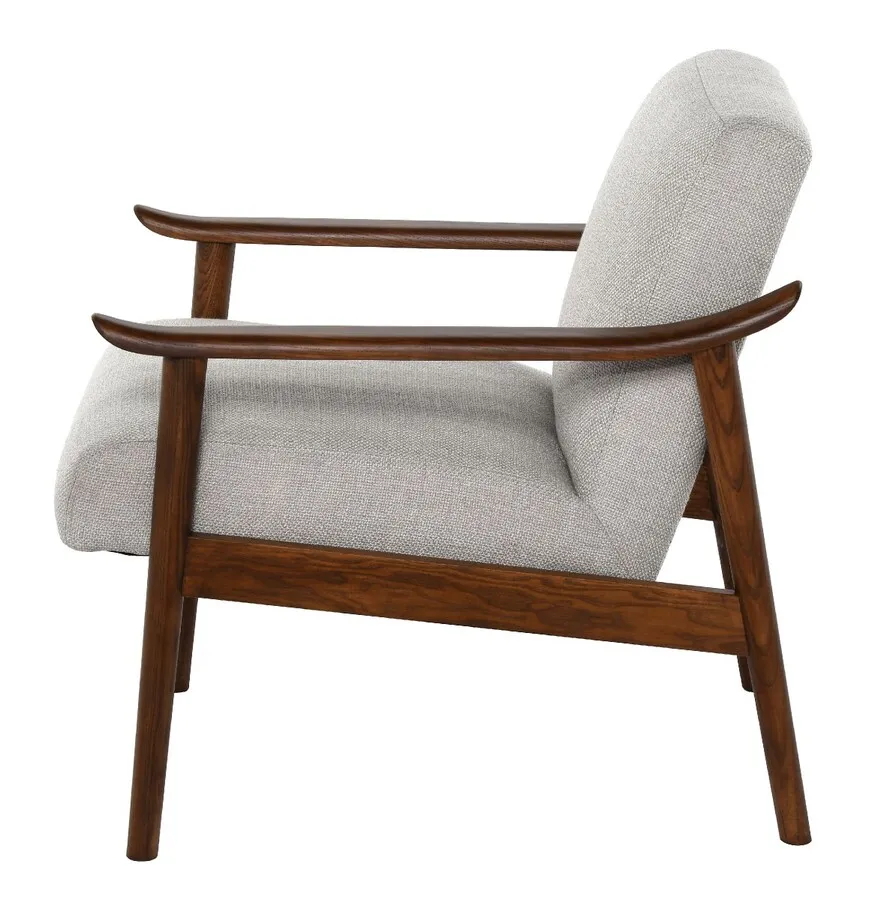 Fotel z podłokietnikami MID-CENTURY - szary/brązowy
