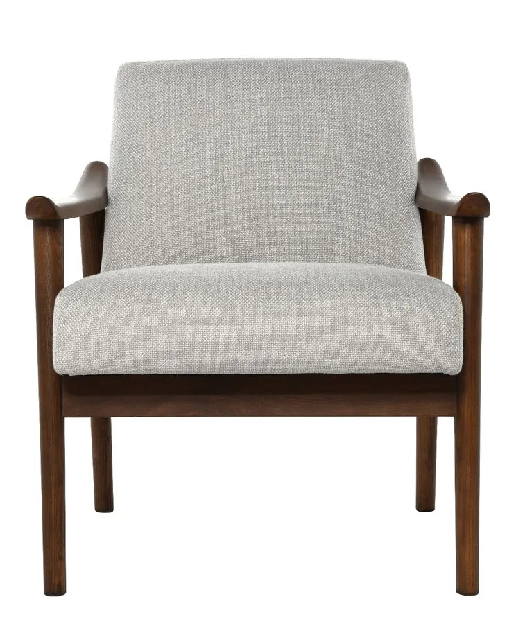 Fotel z podłokietnikami MID-CENTURY - szary/brązowy