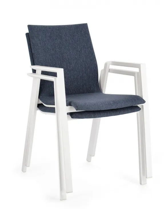 Krzesło ogrodowe ODEON WHITE-DENIM