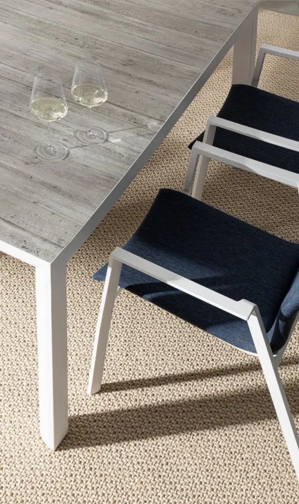 Krzesło ogrodowe ODEON WHITE-DENIM