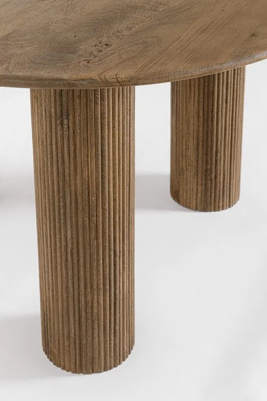 Stół drewniany DACCA 120 cm - brązowy