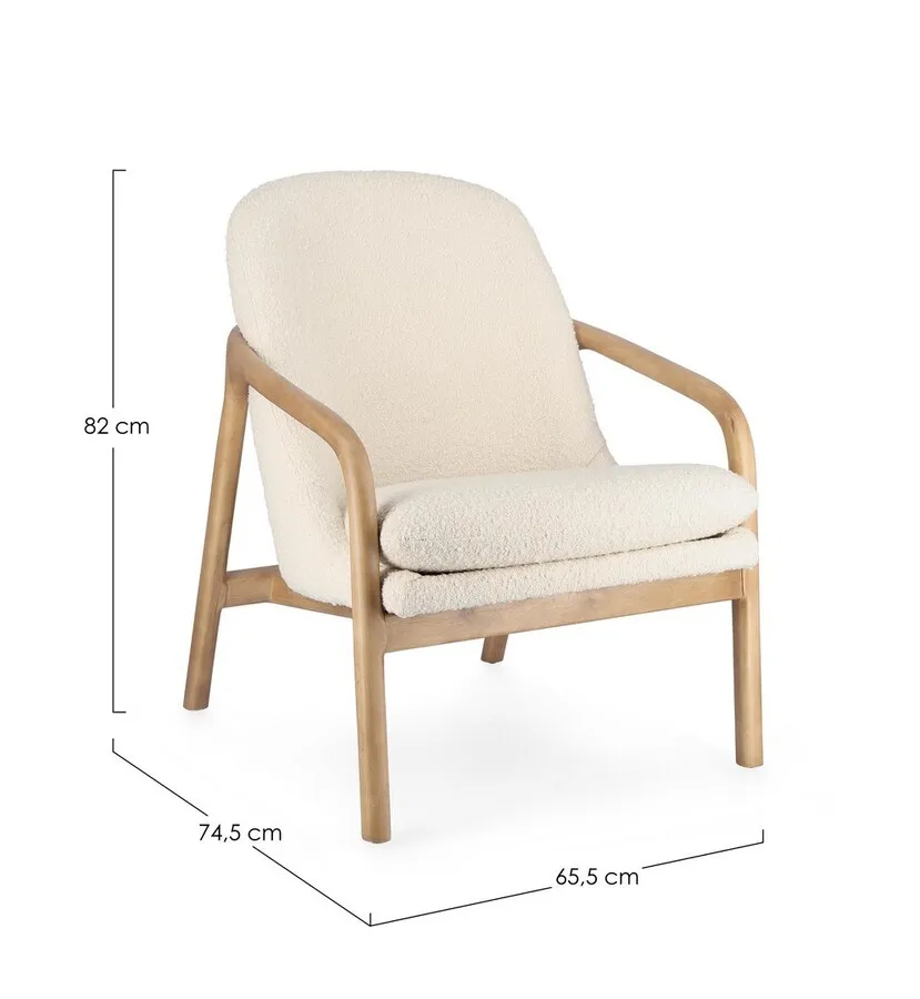Fotel ELAIDE PURE - kremowy