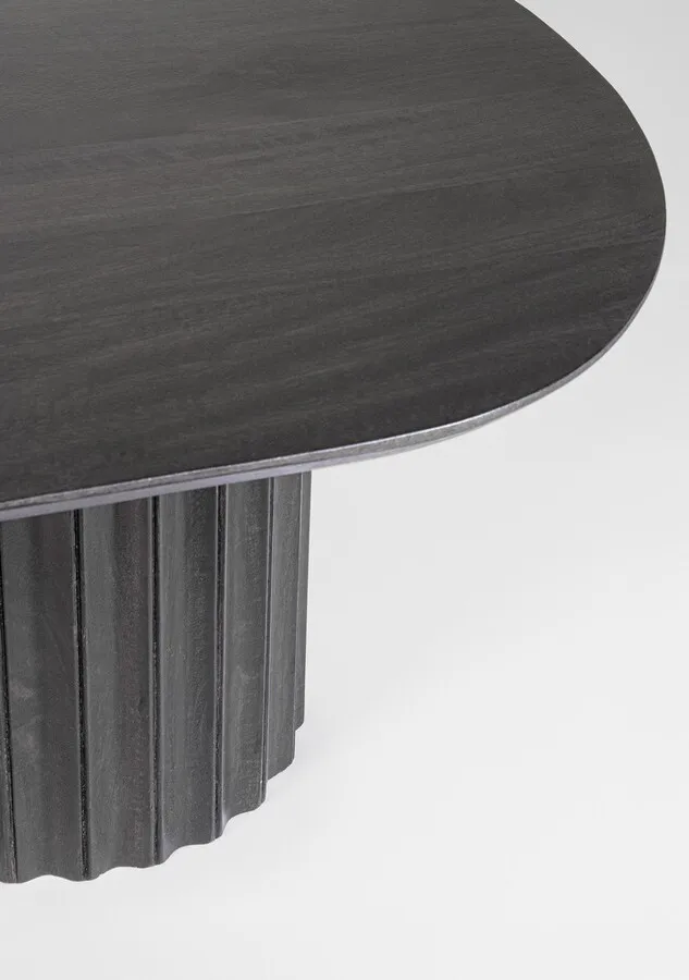 Ława owalna ORISSA BLACK 130x65 - czarny