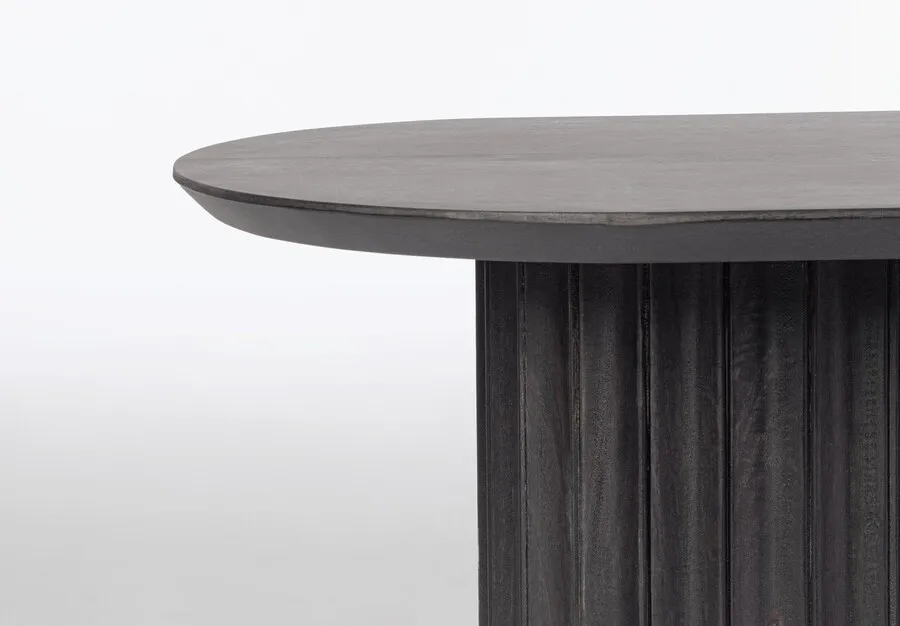 Ława owalna ORISSA BLACK 130x65 - czarny