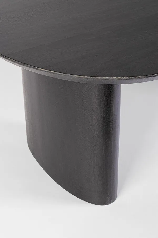 Ława owalna ORISSA BLACK 130x65 - czarny