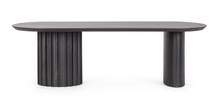 Ława owalna ORISSA BLACK 130x65 - czarny
