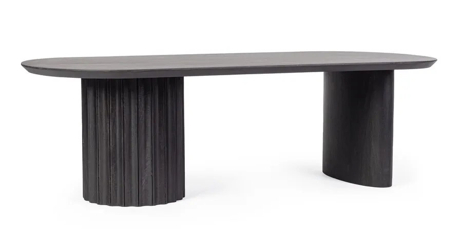 Ława owalna ORISSA BLACK 130x65 - czarny
