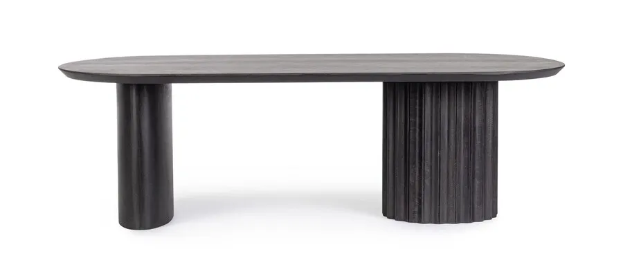 Ława owalna ORISSA BLACK 130x65 - czarny